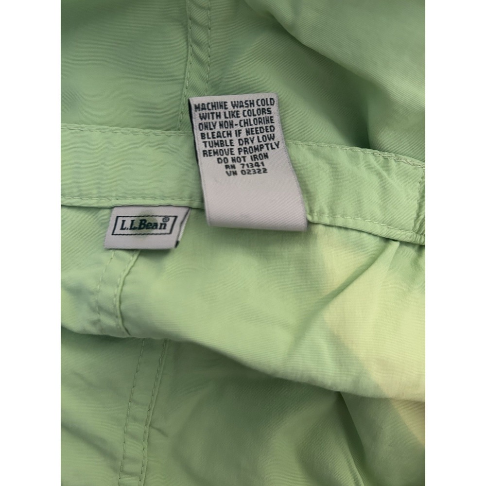 LL BEAN Women's Woven Nylon Capris Size Medium Elastic Waist Lime Green Pockets - Picture 6 of 6